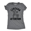 Womens Centaur Of Attention T Shirt Funny Half Man Horse Word Play Joke Tee For Ladies
