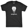 Mens Delighted T Shirt Funny Broken Smashed Light Bulb Joke Tee For Guys