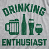 Drinking Enthusiast Hoodie Funny St Paddys Day Parade Saying Bottle Mug Glass Graphic Novelty Sweatshirt