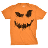 Mens Drippy Dan Pumpkin T Shirt Funny Halloween Jack O Lantern Creepy Smile Tee For Guys