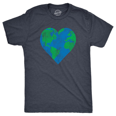Mens Earth Heart T Shirt Funny Awesome Earth Day Nature Lovers Tee For Guys
