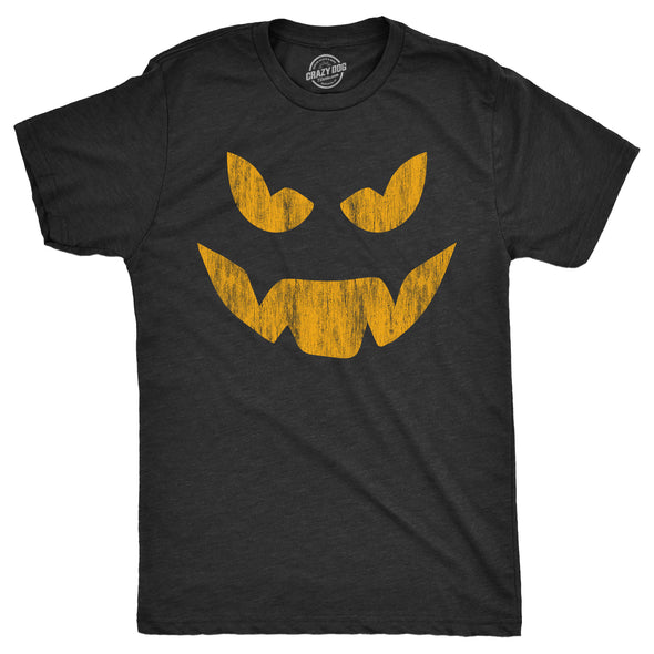 Mens Evil Eddie Pumpkin T Shirt Funny Halloween Jack O Lantern Dark Smile Tee For Guys