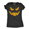 Womens Evil Eddie Pumpkin T Shirt Funny Halloween Jack O Lantern Dark Smile Tee For Ladies