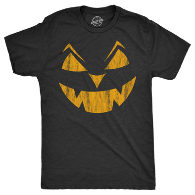 Mens Eyebrows Earl Pumpkin T Shirt Funny Halloween Jack O Lantern Evil Smile Tee For Guys