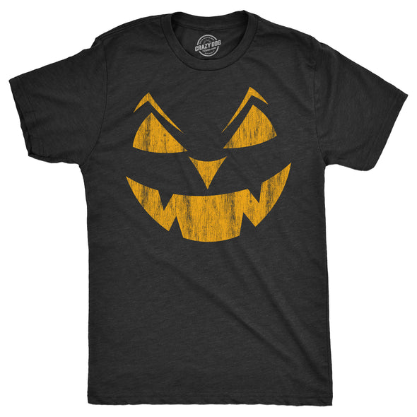 Mens Eyebrows Earl Pumpkin T Shirt Funny Halloween Jack O Lantern Evil Smile Tee For Guys