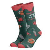 Men's Football Makes Me Less Murdery Socks Funny Sports Fan Footwear