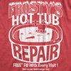 Womens Frostys Hot Tub Repair T Shirt Funny Xmas Season Snowman Service Joke Tee For Ladies