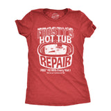 Womens Frostys Hot Tub Repair T Shirt Funny Xmas Season Snowman Service Joke Tee For Ladies