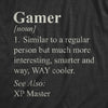 Mens Gamer Definition T Shirt Funny Video Games Lover Joke Tee For Guys