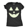 Womens Glow In The Dark Jack O Lantern T Shirt Funny Halloween Spooky Pumpkin Tee For Ladies