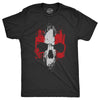 Mens Grunge Striped Skull T Shirt Awesome Cool Tough Skeleton Tee For Guys