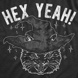 Mens Hex Yeah T Shirt Funny Halloween Witch Black Cat Spell Curse Joke Tee For Guys