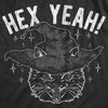 Mens Hex Yeah T Shirt Funny Halloween Witch Black Cat Spell Curse Joke Tee For Guys