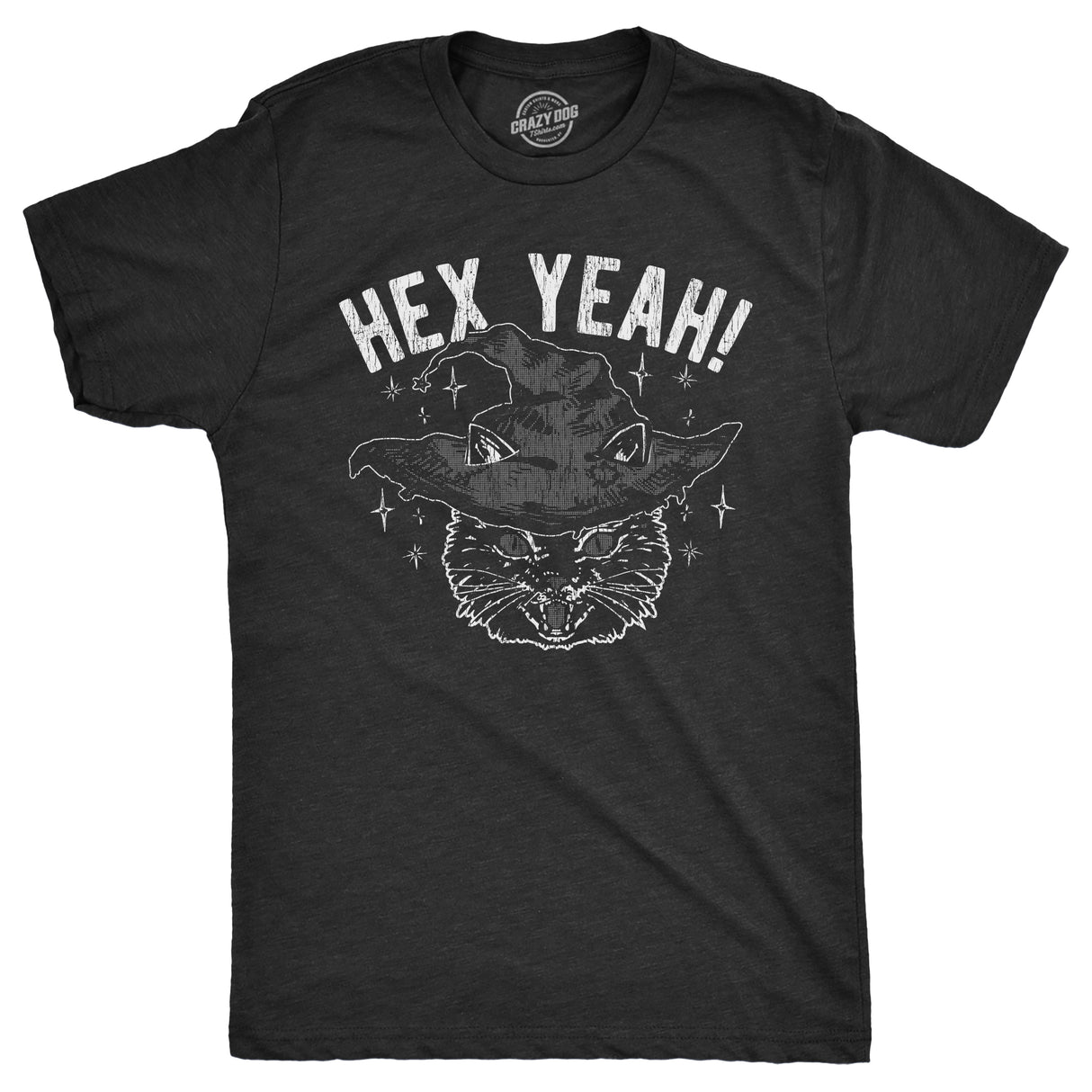 Mens Hex Yeah T Shirt Funny Halloween Witch Black Cat Spell Curse Joke Tee For Guys