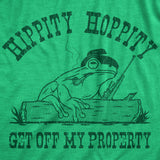 Womens Hippity Hoppity Get Off My Property T Shirt Funny Threatening Frog Joke Tee For Ladies