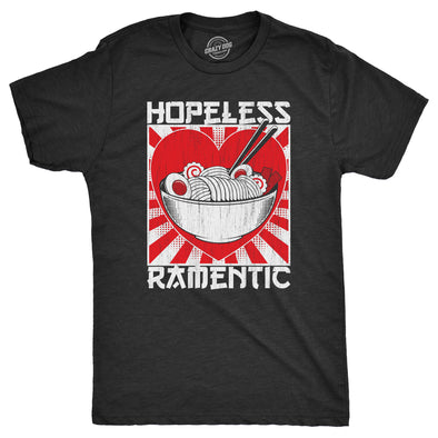 Mens Hopeless Ramentic T Shirt Funny Ramen Noodle Takeout Lovers Tee For Guys