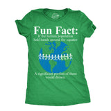 Womens Fun Fact if Humans Held Hands Around The Equator Most Of Them Would Drown T Shirt For Ladies