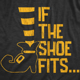 Mens If The Shoe Fits T Shirt Funny Halloween Witch Feet Salem Joke Tee For Guys