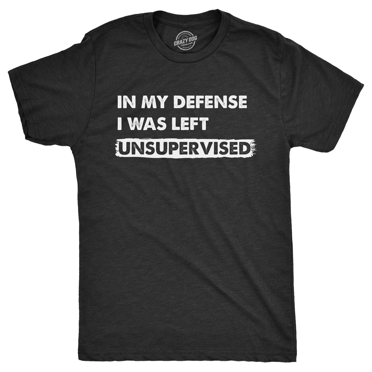 Mens In My Defense I Was Unsupervised T Shirt Funny Misbehaving Adulting Joke Tee For Guys