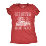 Womens Ive Got Your Holiday Spirit Right Here T Shirt Funny Xmas Rude Santa Claus Tee For Ladies