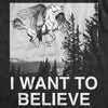 Mens I Want To Believe Pegasus T Shirt Funny Flying Mythical Creature Joke Tee For Guys