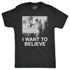 Mens I Want To Believe Pegasus T Shirt Funny Flying Mythical Creature Joke Tee For Guys