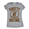 Womens Knotty By Nature T Shirt Funny Salted Soft Pretzel Joke Tee For Ladies