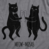 Mens Meow Mosas T Shirt Funny Drinking Party Cat Brunch Lovers Tee For Guys