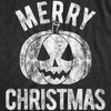 Mens Merry Christmas T Shirt Funny Halloween Pumpkin Jack O Lantern Joke Tee For Guys