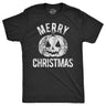 Mens Merry Christmas T Shirt Funny Halloween Pumpkin Jack O Lantern Joke Tee For Guys