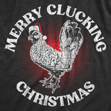 Mens Merry Clucking Christmas T Shirt Funny Xmas Rooster Chicken Joke Tee For Guys