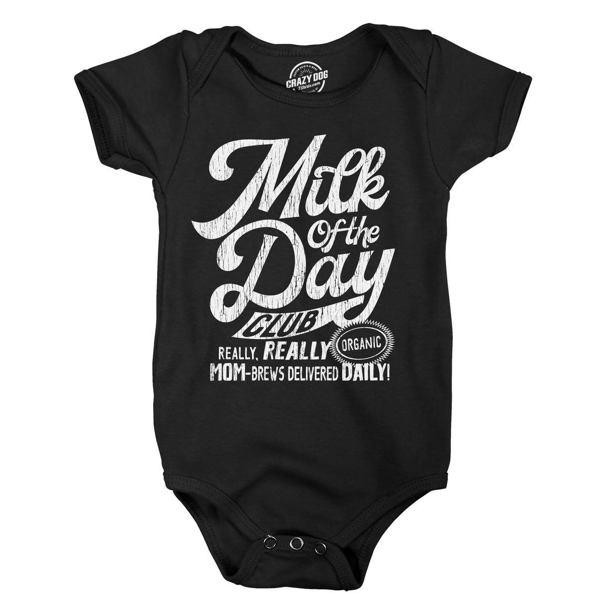 Milk Of The Day Club Baby Bodysuit Funny Breast Feeding Joke Jumper For Infants