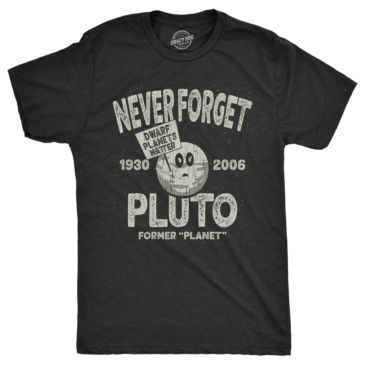 Mens Never Forget Pluto T Shirt Funny Outer Space Planets Joke Tee For Guys