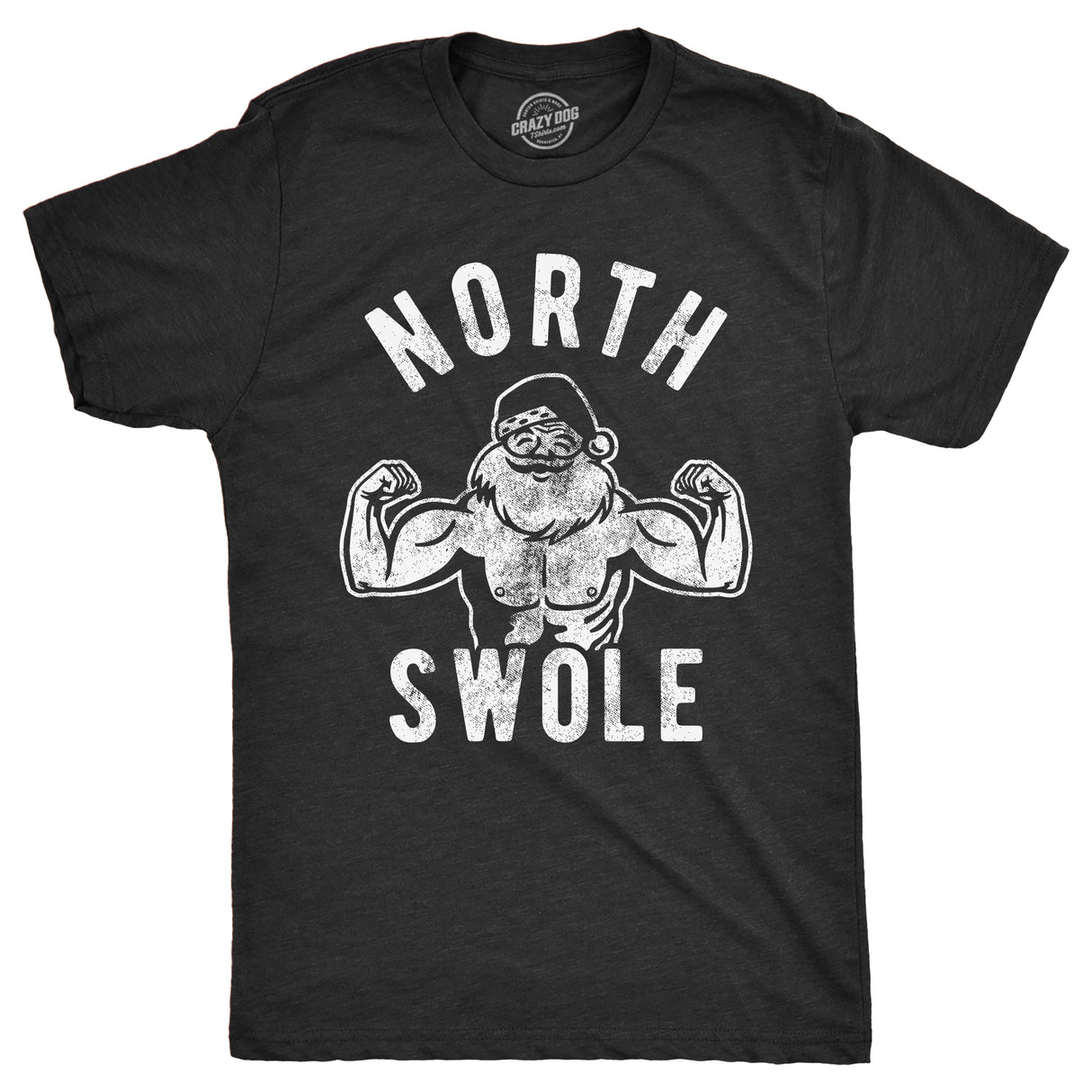 Mens North Swole Tshirt Funny Workout Santa Christmas Graphic Novelty Fitness Tee