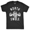 Mens North Swole Tshirt Funny Workout Santa Christmas Graphic Novelty Fitness Tee