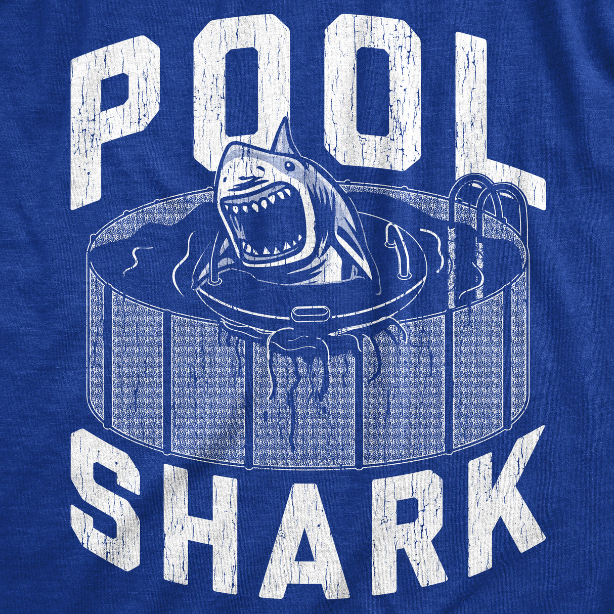 Mens Pool Shark T Shirt Funny Swimming Pools Great White Sharks Joke Tee For Guys