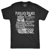 Mens Purrlock Holmes T Shirt Funny Kitty Cat Private Detective Joke Tee For Guys