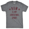 Mens Rum Is My Christmas Spirit T Shirt Funny Xmas Holiday Booze Drinking Lovers Tee For Guys