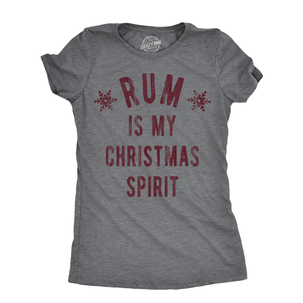 Womens Rum Is My Christmas Spirit T Shirt Funny Xmas Holiday Booze Drinking Lovers Tee For Ladies