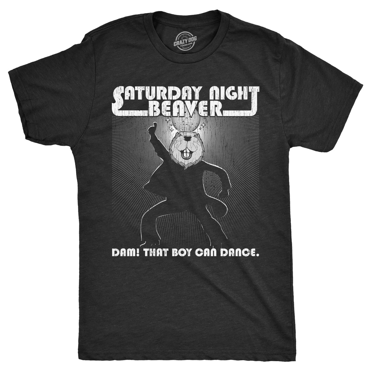 Mens Saturday Night Beaver T Shirt Funny Dancing Disco Joke Tee For Guys