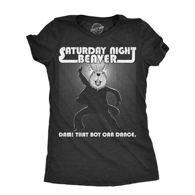 Womens Saturday Night Beaver T Shirt Funny Dancing Disco Joke Tee For Ladies