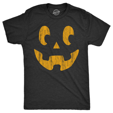 Mens Side Eye Steve Pumpkin T Shirt Funny Halloween Jack O Lantern Weird Smile Tee For Guys