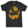 Mens Silly Jack Pumpkin T Shirt Funny Halloween Jack O Lantern Goofy Smile Tee For Guys