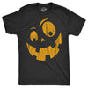 Mens Silly Jack Pumpkin T Shirt Funny Halloween Jack O Lantern Goofy Smile Tee For Guys