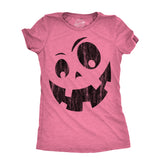 Womens Silly Jack Pumpkin T Shirt Funny Halloween Jack O Lantern Goofy Smile Tee For Ladies