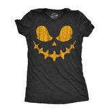 Womens Skeletal Steve Pumpkin T Shirt Funny Halloween Jack O Lantern Skull Smile Tee For Ladies