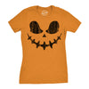 Womens Skeletal Steve Pumpkin T Shirt Funny Halloween Jack O Lantern Skull Smile Tee For Ladies