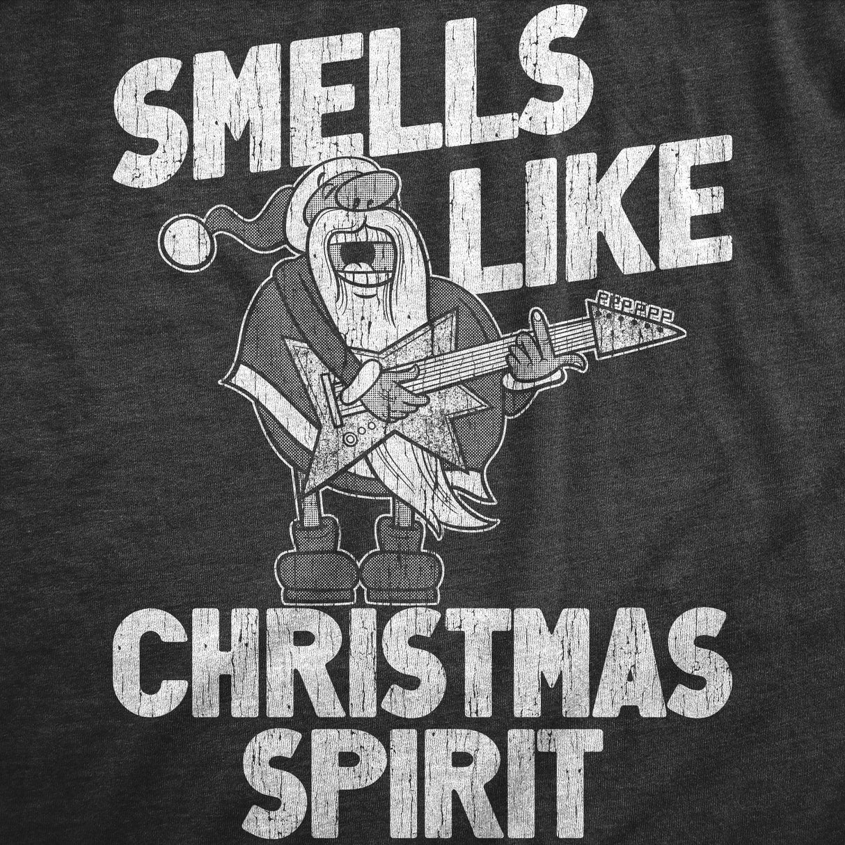 Mens Smells Like Christmas Spirit T Shirt Funny Xmas Music Parody Rock Song Tee For Guys