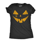 Womens Spooky and Funny Pumpkin Face Tees Halloween Jack O Lantern Tees for Womens