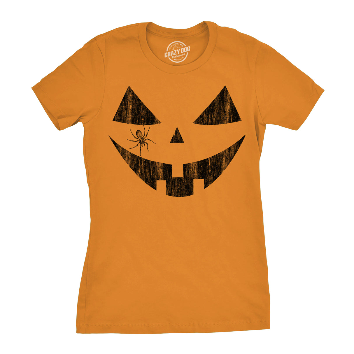 Womens Spooky and Funny Pumpkin Face Tees Halloween Jack O Lantern Tees for Womens